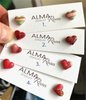 Alma Rosa Heart Stud Earrings Gold Leaf Design - Www.Shopthatapp.com