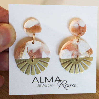 Alma Rosa Jewelry Brass Sun Ray Earrings - Stylish and Unique - www.Shopthatapp.com