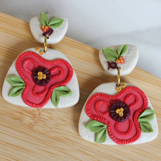 Alma Rosa Jewelry Polymer Clay Flower Earrings - www.Shopthatapp.com