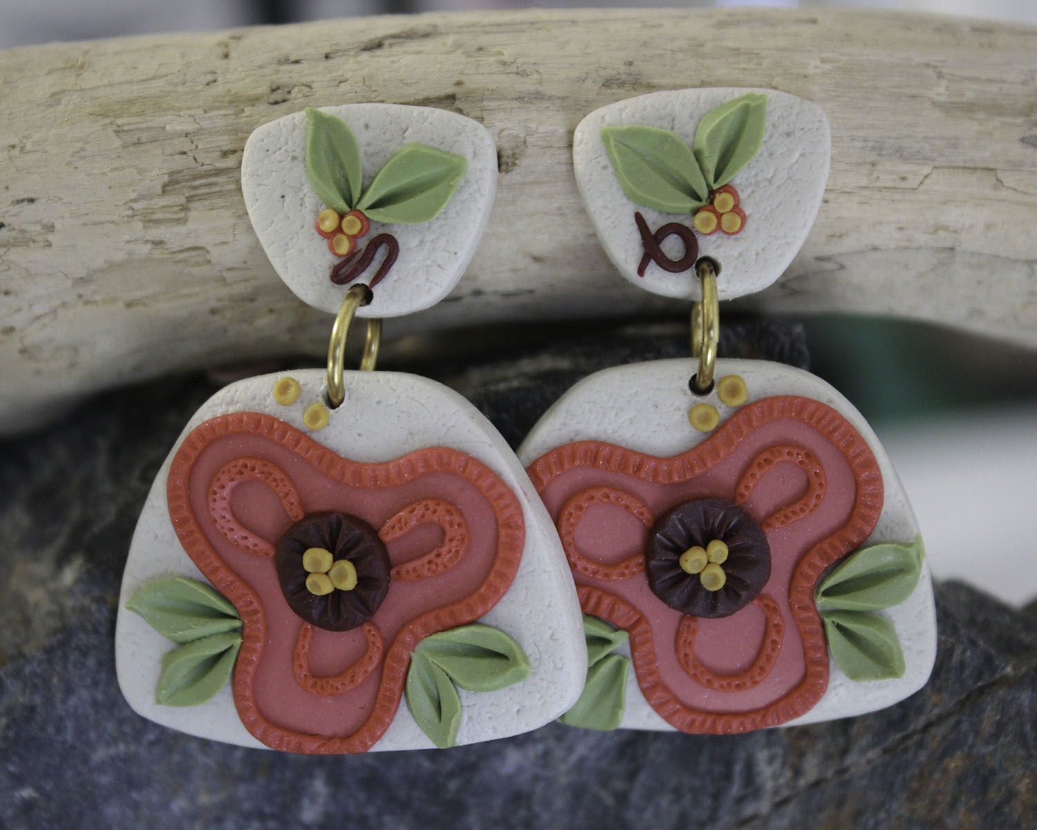 Alma Rosa Jewelry Polymer Clay Flower Earrings - www.Shopthatapp.com