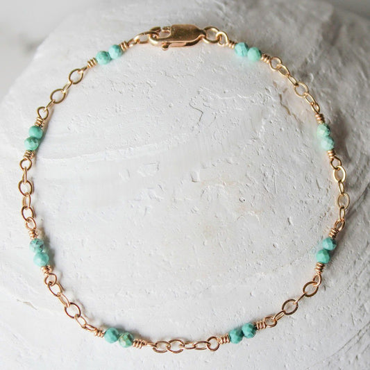 Alma Rosa Jewelry Turquoise Bracelet 14k Gold - www.Shopthatapp.com