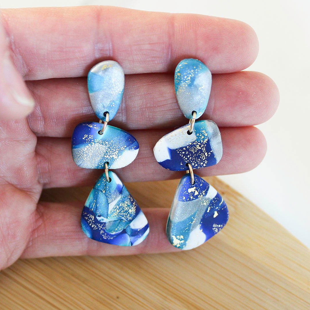 Alma Rosa Polymer Clay Stone Earrings - Unique Artistry - www.Shopthatapp.com