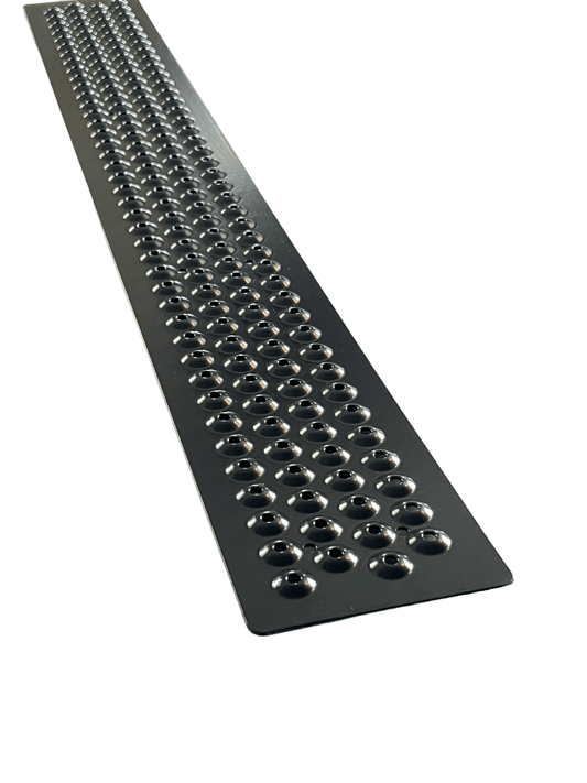 Aluminum Grip Stair Cover Treads - Signal Black, Includes Stainless Steel 1" Screws - 4" x 32" - www.Shopthatapp.com