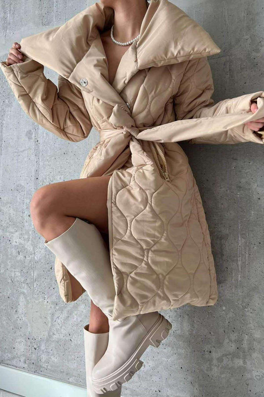 Amelia Polo Collar Quilted Coat - www.Shopthatapp.com