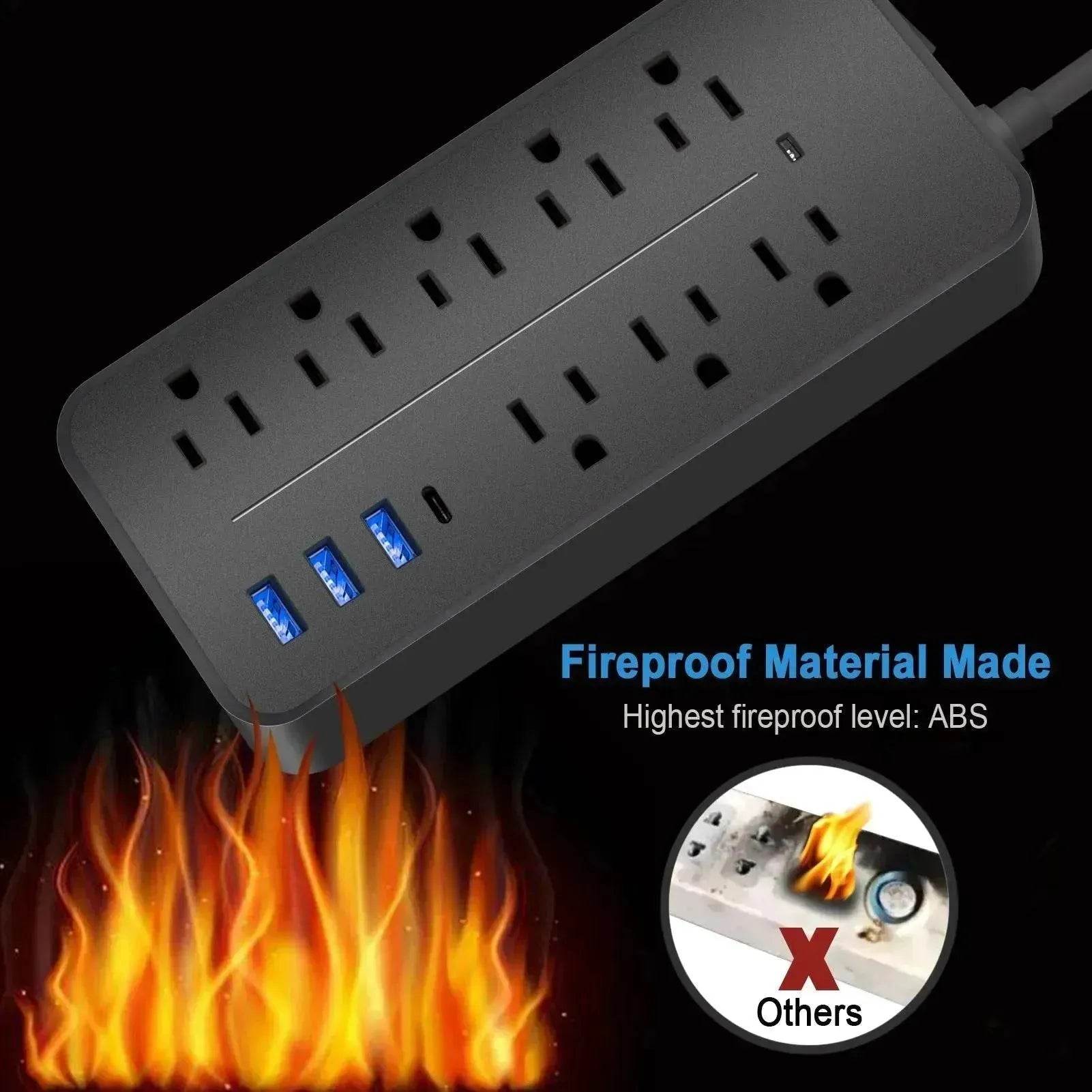 America Household Power Surge Protector Socket with USB Port. - www.Shopthatapp.com