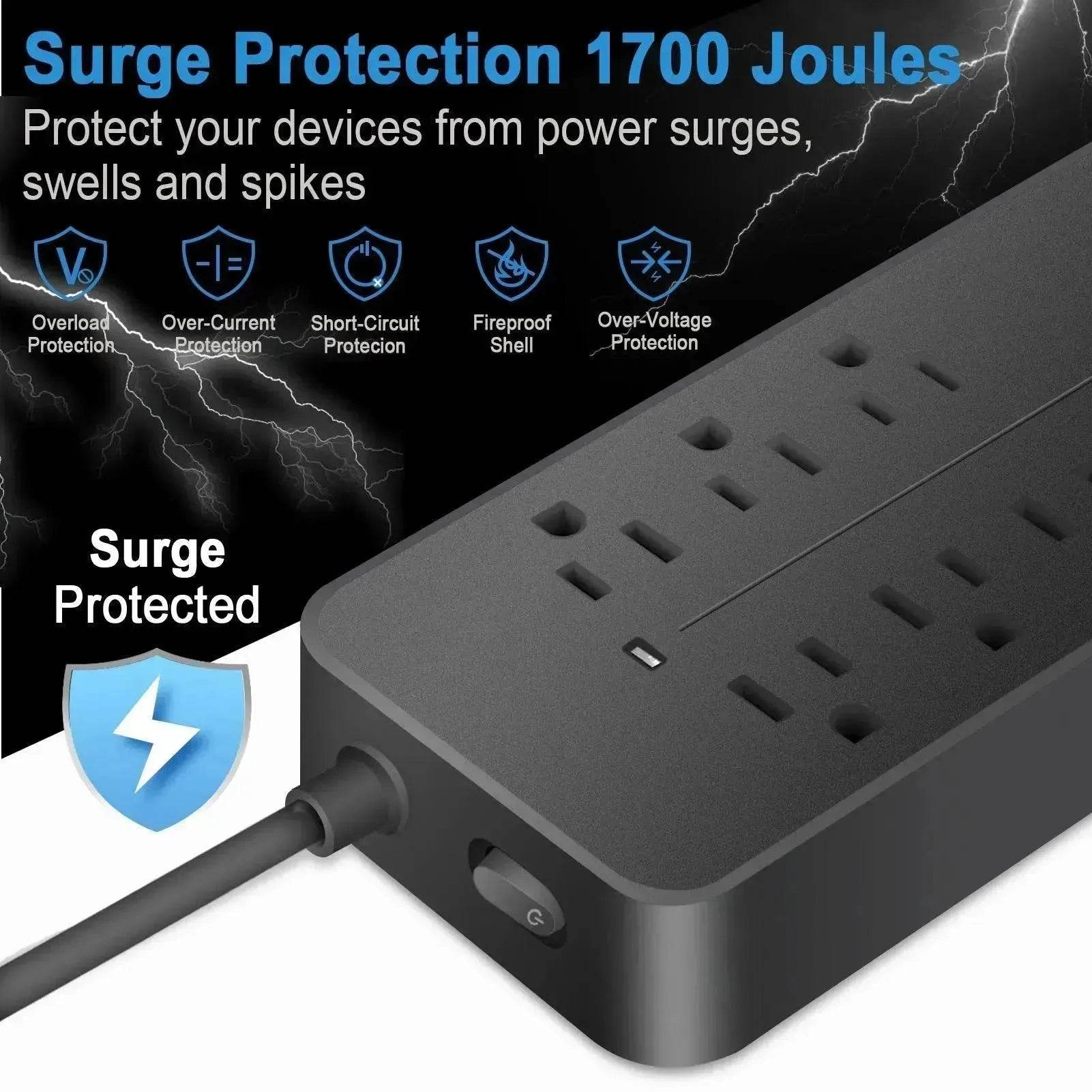 America Household Power Surge Protector Socket with USB Port. - www.Shopthatapp.com
