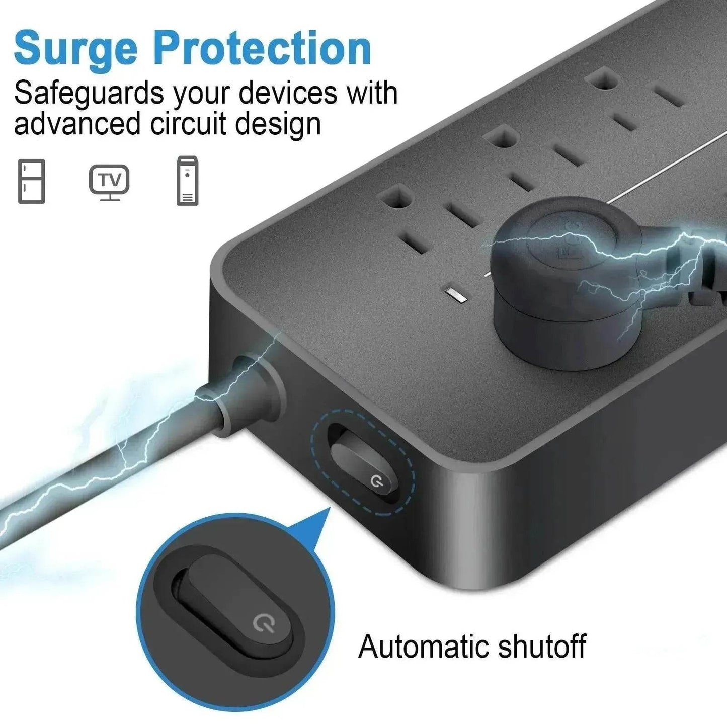 America Household Power Surge Protector Socket with USB Port. - www.Shopthatapp.com