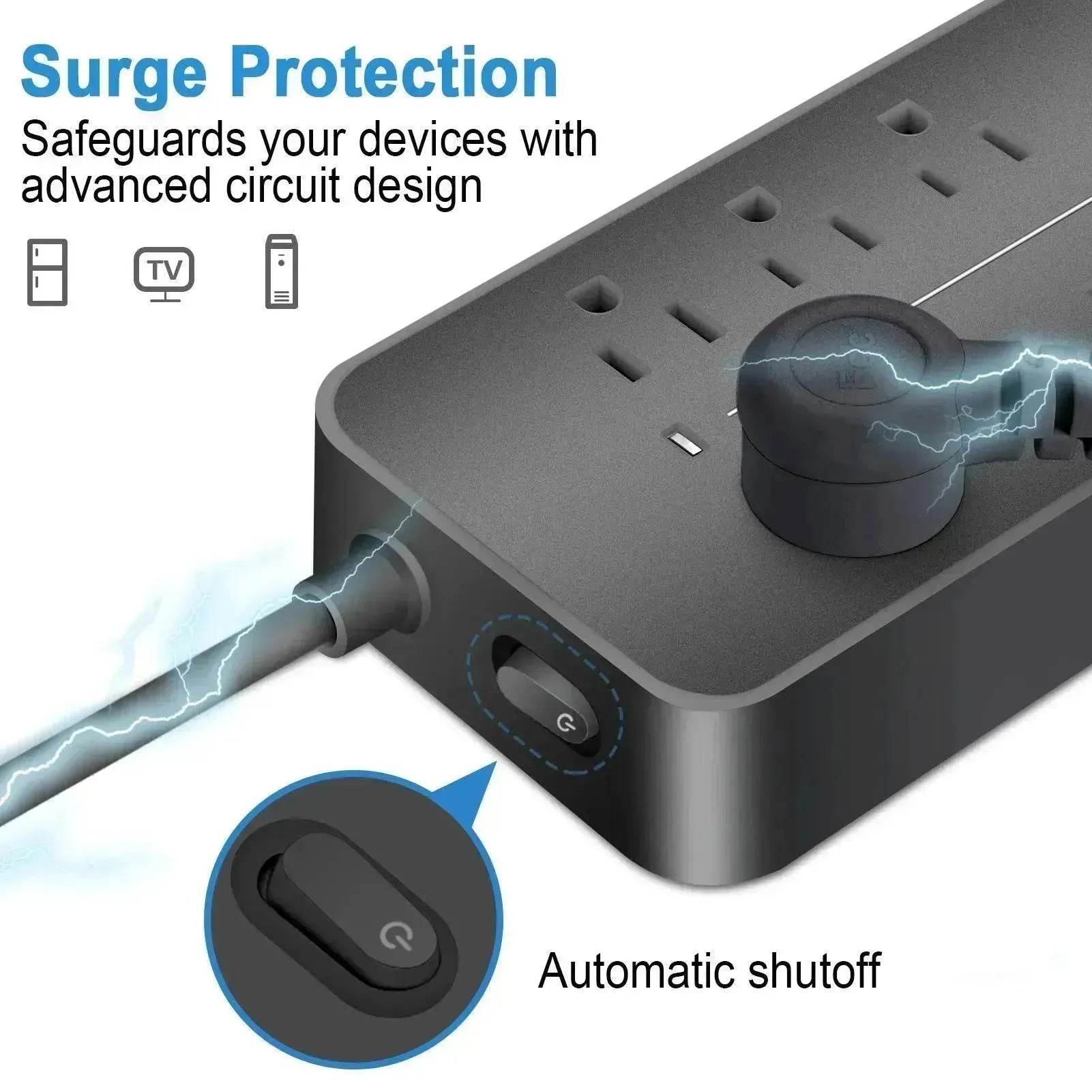 America Household Power Surge Protector Socket with USB Port. - www.Shopthatapp.com