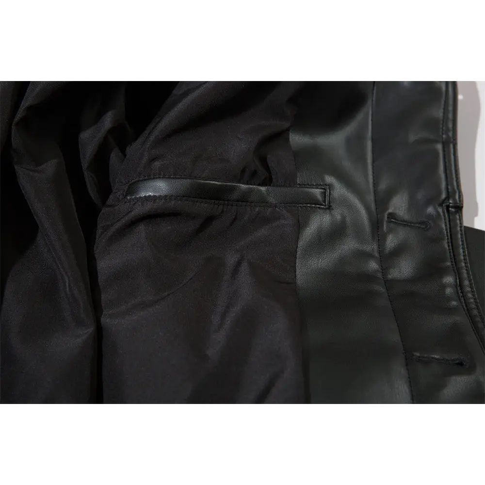 American Style With Belt Mid-length PU Leather Coat For Men Autumn And Winter - www.Shopthatapp.com