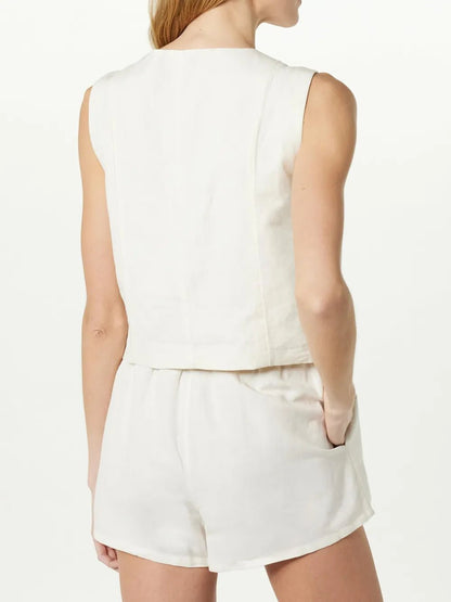 Ensemble gilet et short en coton Angelina