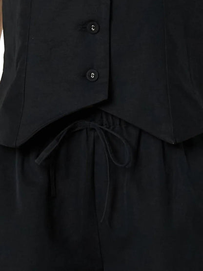 Ensemble gilet et short en coton Angelina