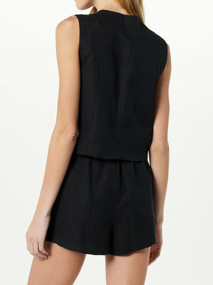 Ensemble gilet et short en coton Angelina