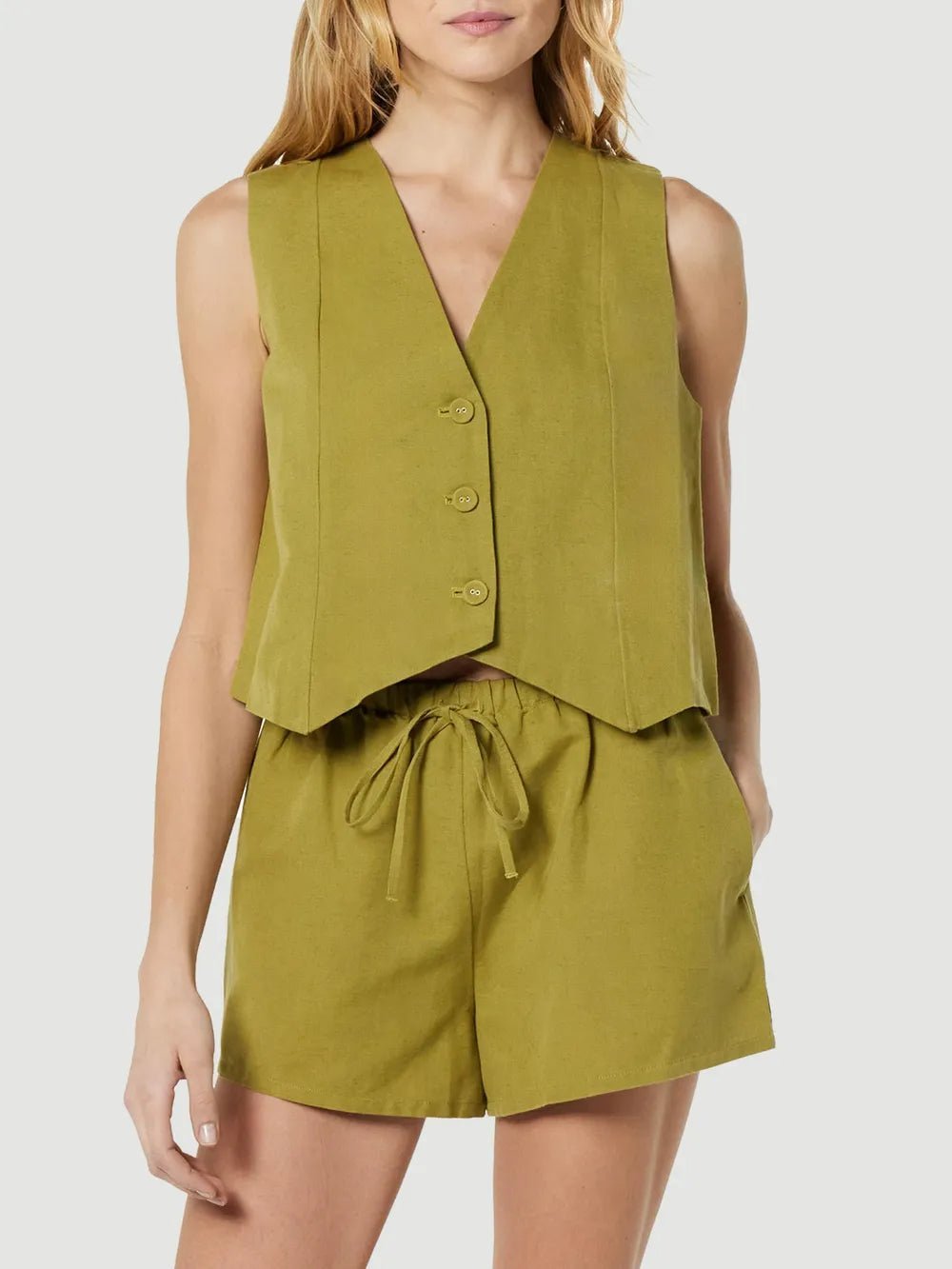Ensemble gilet et short en coton Angelina