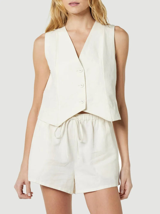 Ensemble gilet et short en coton Angelina