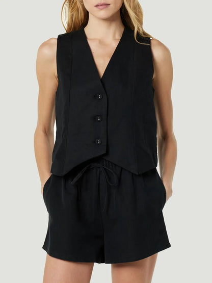 Ensemble gilet et short en coton Angelina