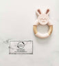 Anneau en silicone lapin et bois pêche - www.Shopthatapp.com
