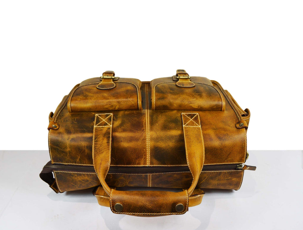 Antioch Leather Portfolio Bag - Caramel Brown - www.Shopthatapp.com