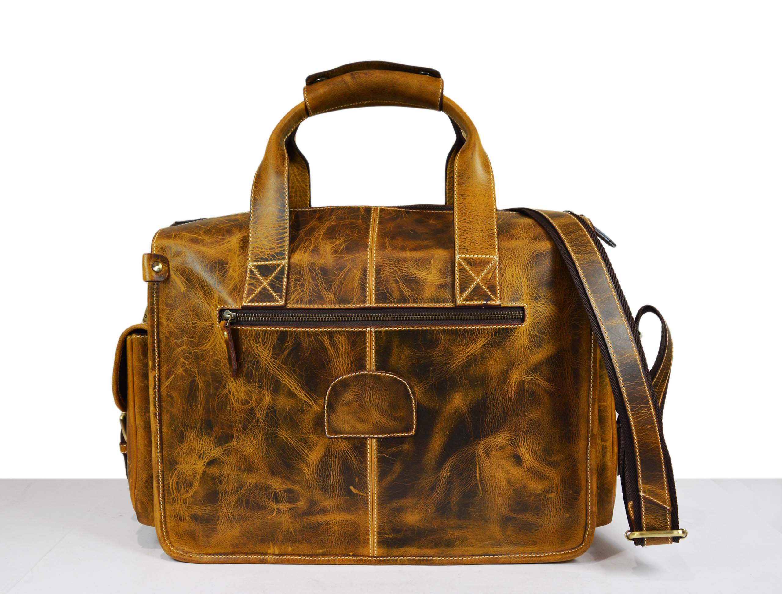 Antioch Leather Portfolio Bag - Caramel Brown - www.Shopthatapp.com