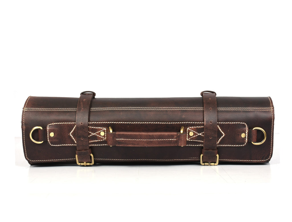 Arizona Leather Knife Roll 10 Slot - Walnut Brown - www.Shopthatapp.com