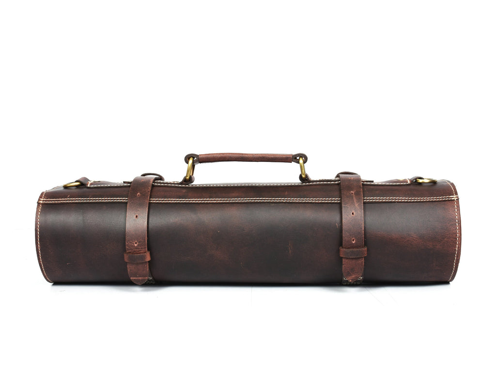 Arizona Leather Knife Roll 10 Slot - Walnut Brown - www.Shopthatapp.com