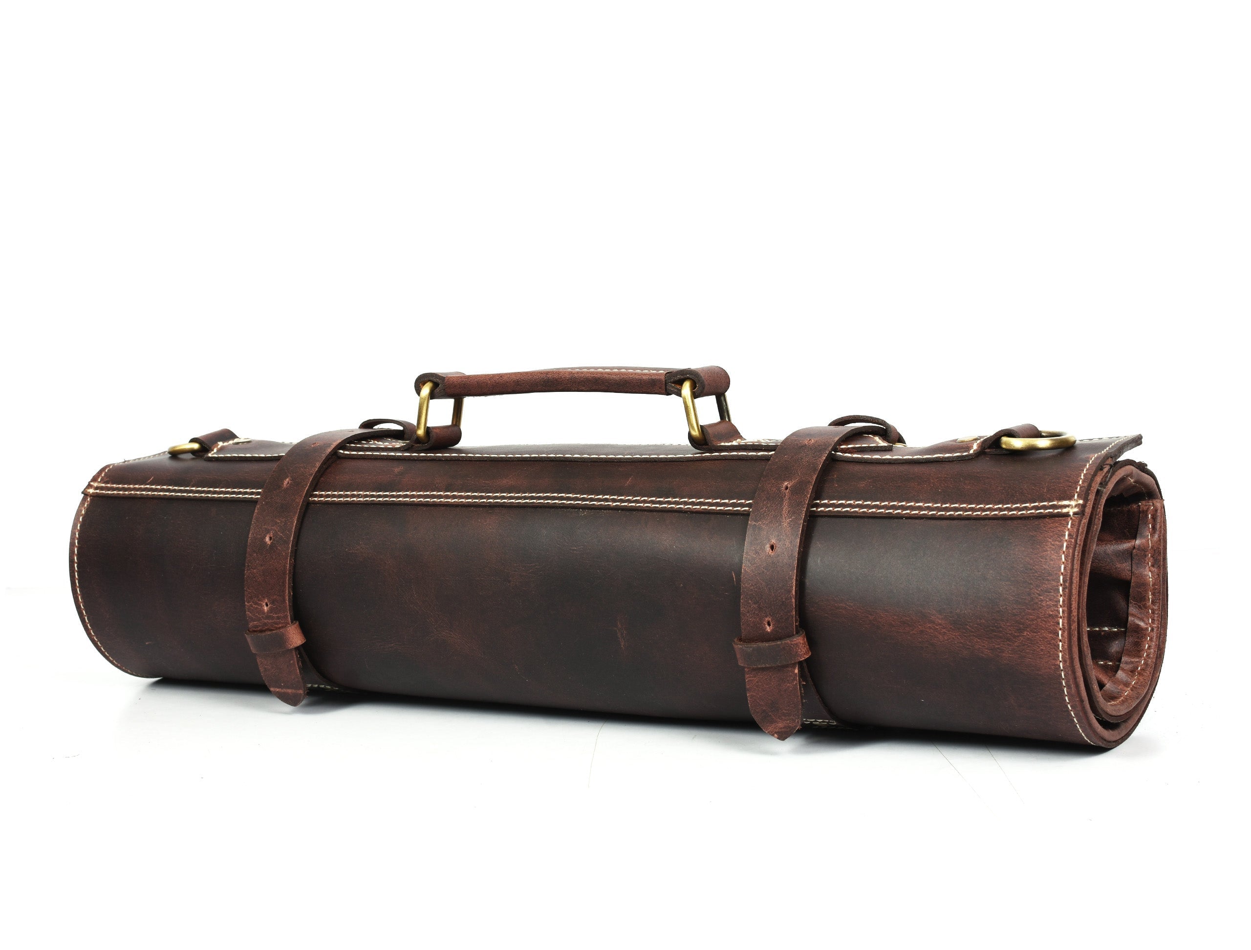 Arizona Leather Knife Roll 10 Slot - Walnut Brown - www.Shopthatapp.com