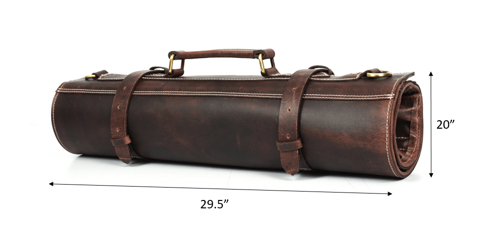 Arizona Leather Knife Roll 10 Slot - Walnut Brown - www.Shopthatapp.com