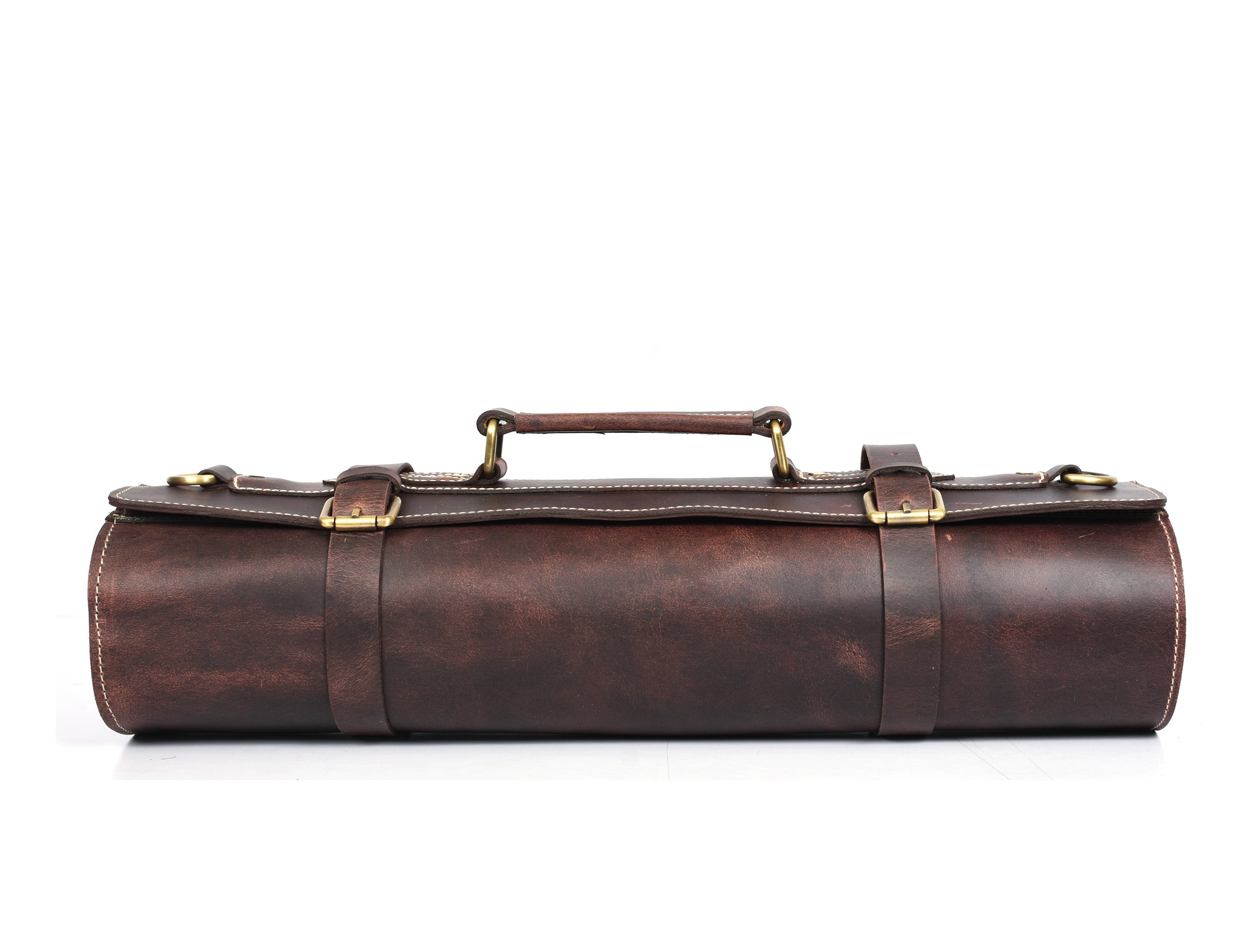 Arizona Leather Knife Roll 10 Slot - Walnut Brown - www.Shopthatapp.com