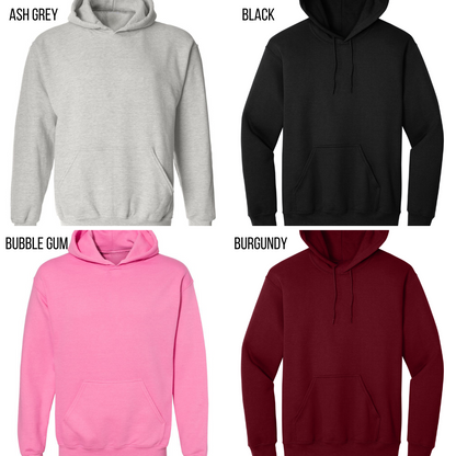Collection of L'ArtisanCanada Canadian hoodies in Ash Grey, Black, Bubble Gum, and Burgundy colors