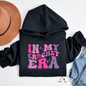 L'ArtisanCanada Women's Canadian hoodies with colorful 'In My Crochet Era' design on a black background