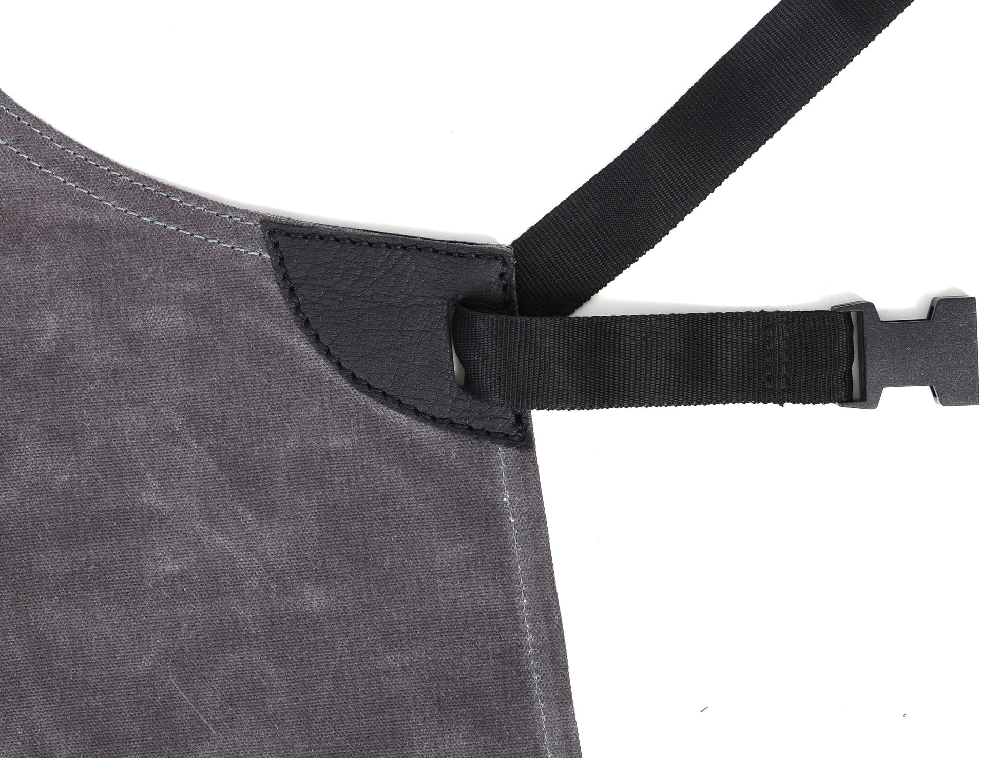 Arucas Leather Canvas Apron - Stress Grey - www.Shopthatapp.com