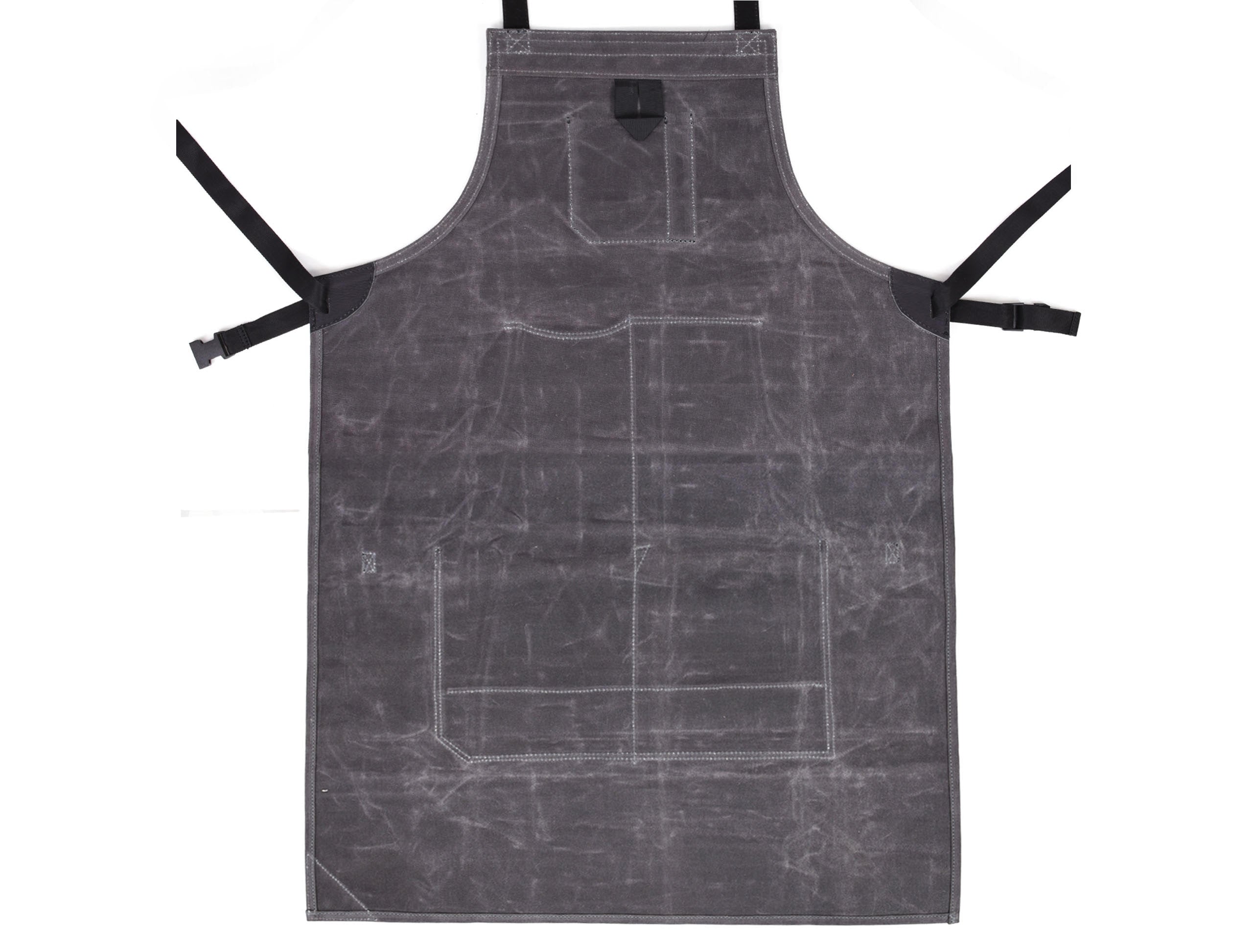 Arucas Leather Canvas Apron - Stress Grey - www.Shopthatapp.com
