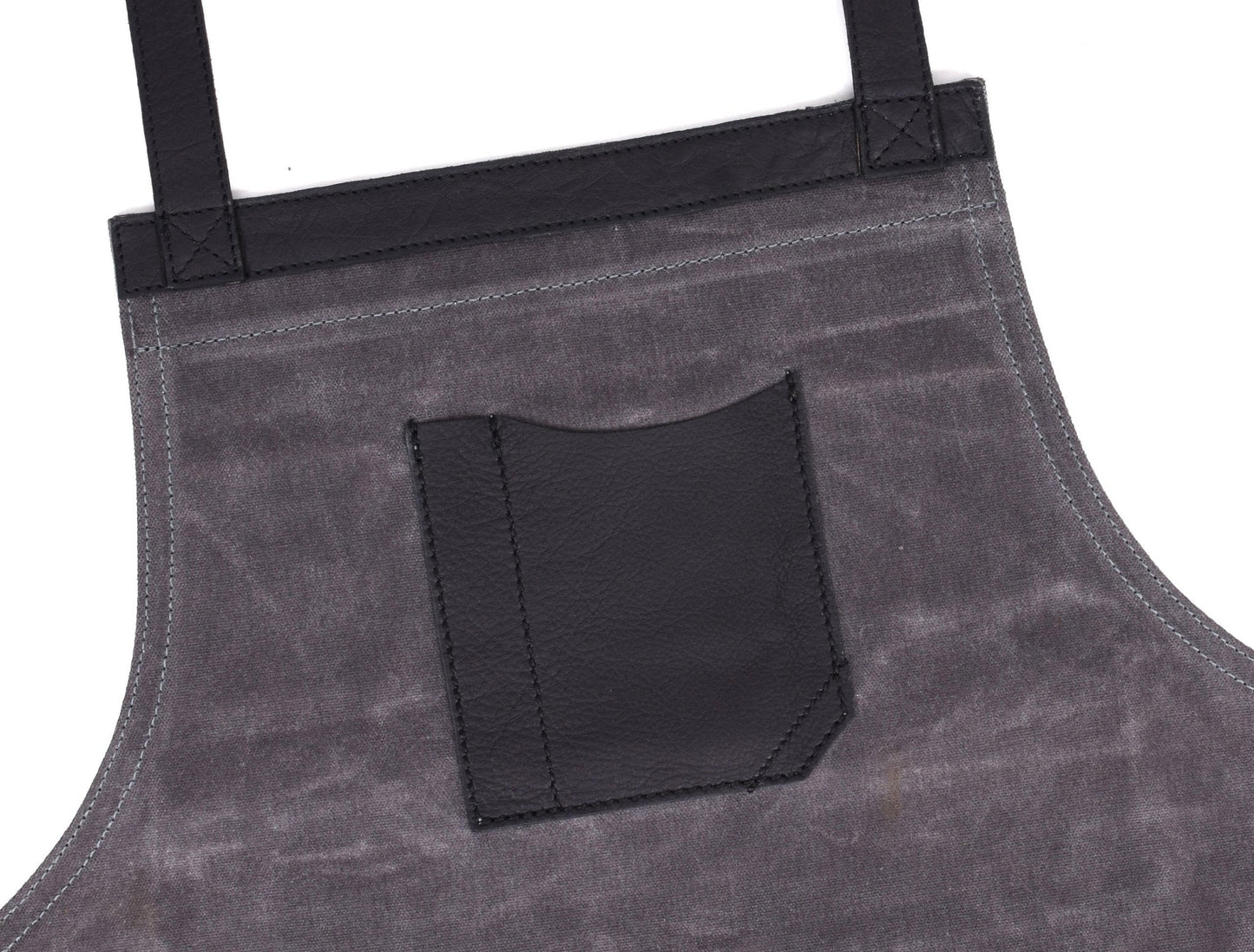Arucas Leather Canvas Apron - Stress Grey - www.Shopthatapp.com