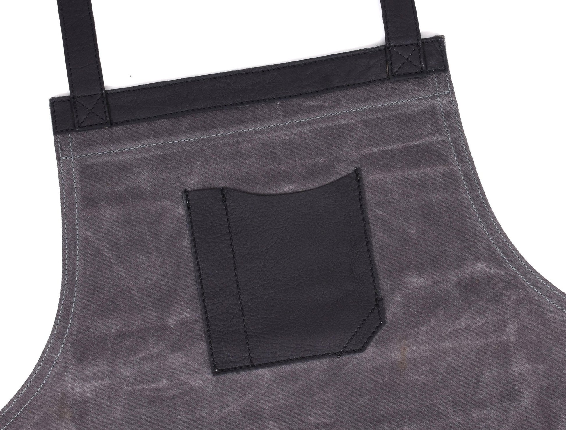 Arucas Leather Canvas Apron - Stress Grey - www.Shopthatapp.com