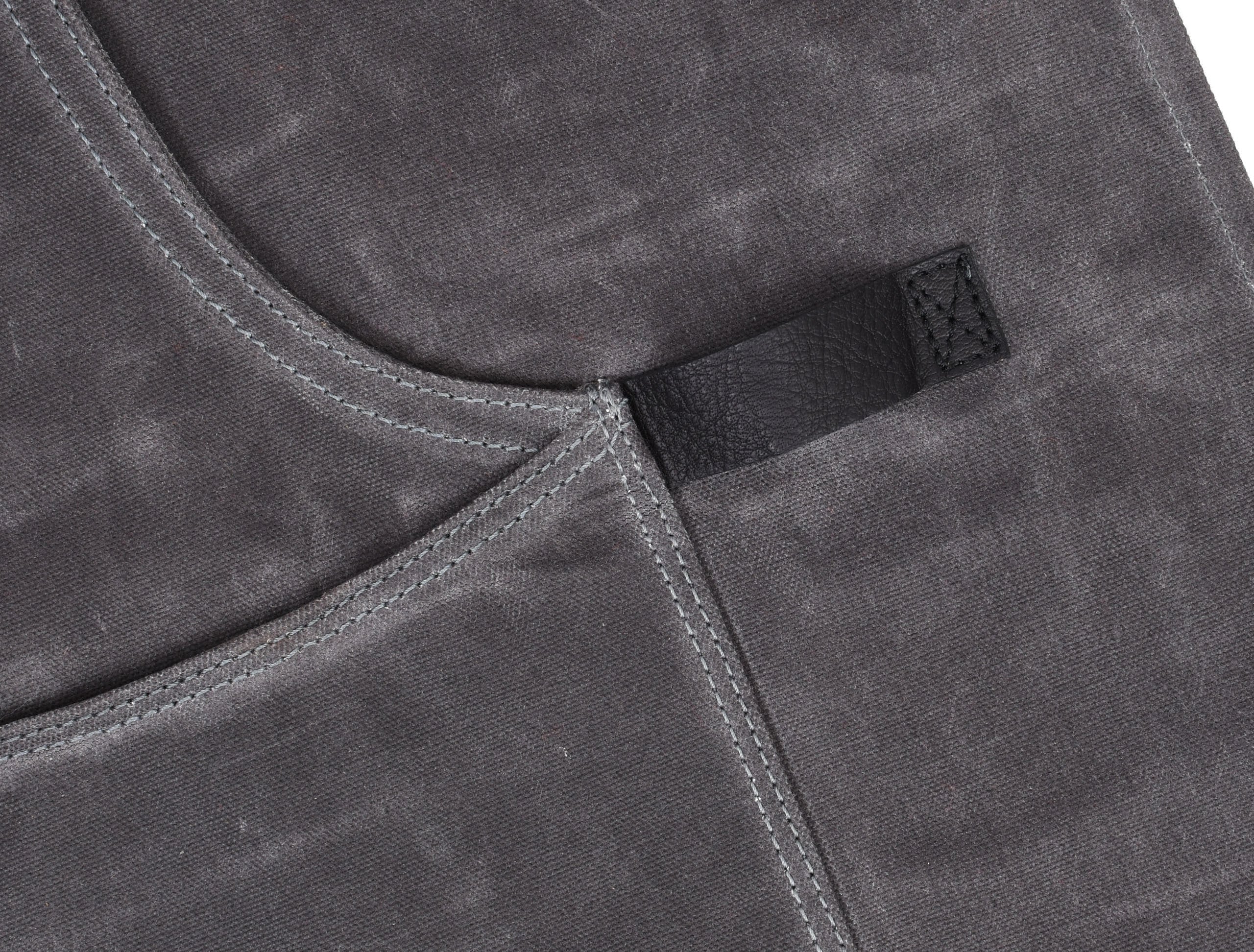 Arucas Leather Canvas Apron - Stress Grey - www.Shopthatapp.com