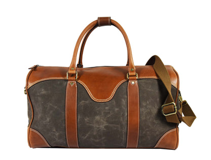 Asbestos Leather Canvas Duffel Bag - Steel Gray - www.Shopthatapp.com