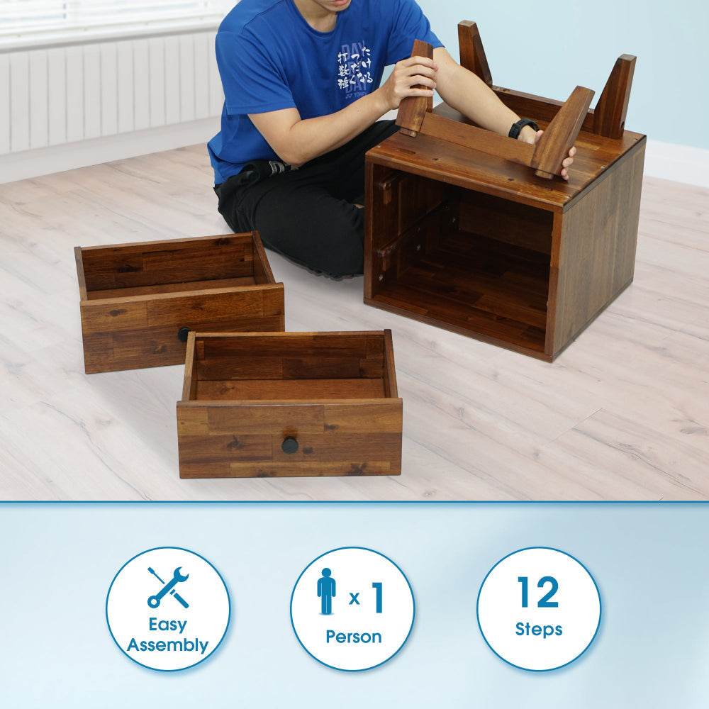 Silvia 2-Drawer Solid Wood Nightstand - www.Shopthatapp.com