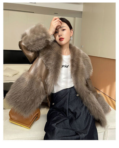 Aurora Faux Fur and Leather Coat - www.Shopthatapp.com