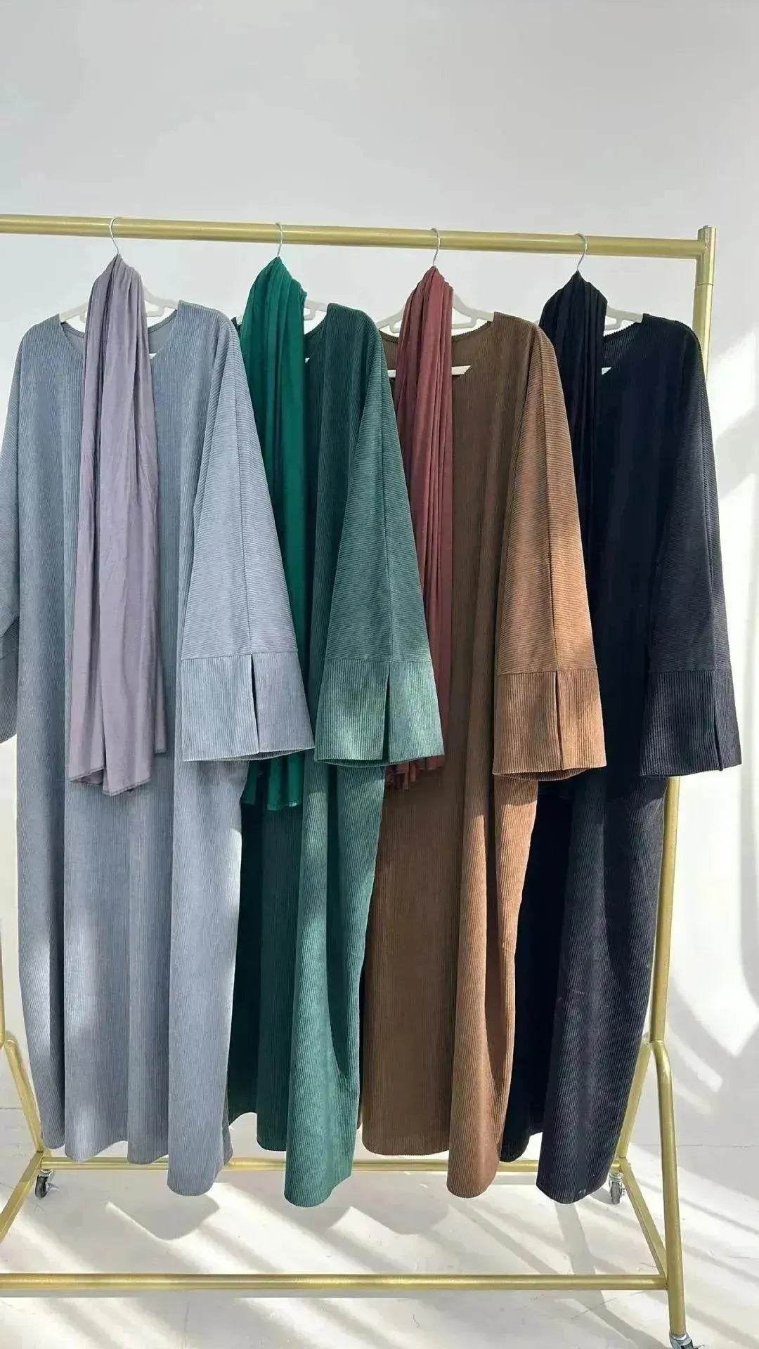 Autumn And Winter Casual Cardigan Abaya Dress for Arab Dubai Turkey Middle East Women - www.Shopthatapp.com