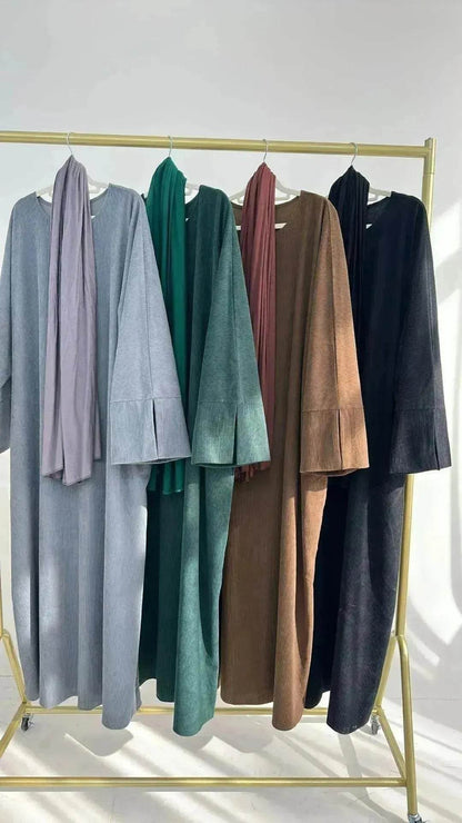 Autumn And Winter Casual Cardigan Abaya Dress for Arab Dubai Turkey Middle East Women - www.Shopthatapp.com