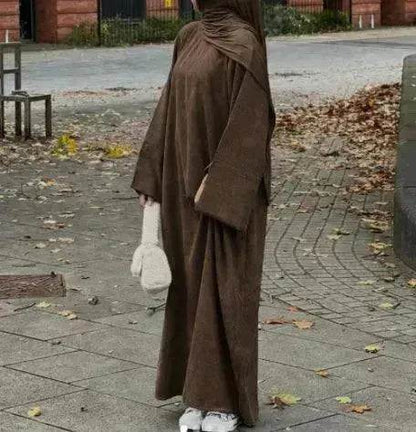 Autumn And Winter Casual Cardigan Abaya Dress for Arab Dubai Turkey Middle East Women - www.Shopthatapp.com