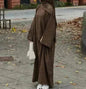 Autumn And Winter Casual Cardigan Abaya Dress for Arab Dubai Turkey Middle East Women - www.Shopthatapp.com