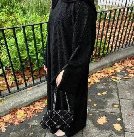 Autumn And Winter Casual Cardigan Abaya Dress for Arab Dubai Turkey Middle East Women - www.Shopthatapp.com