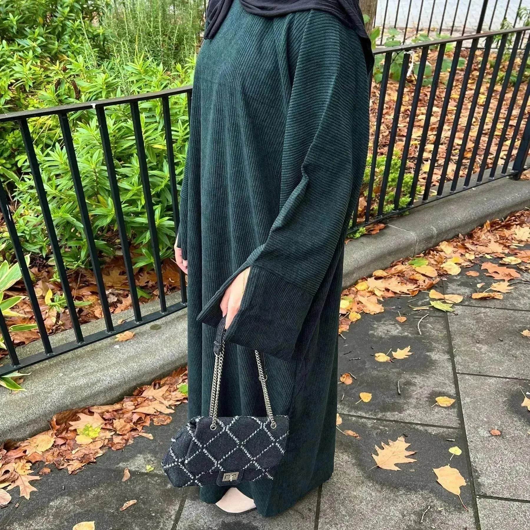 Autumn And Winter Casual Cardigan Abaya Dress for Arab Dubai Turkey Middle East Women - www.Shopthatapp.com