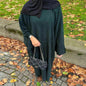 Autumn And Winter Casual Cardigan Abaya Dress for Arab Dubai Turkey Middle East Women - www.Shopthatapp.com