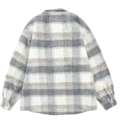 Autumn And Winter New American Retro Contrast Color Check Cardigan Coat Men - www.Shopthatapp.com