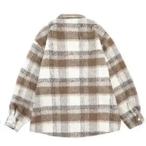Autumn And Winter New American Retro Contrast Color Check Cardigan Coat Men - www.Shopthatapp.com