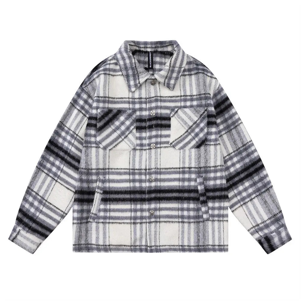 Autumn And Winter Padded Plaid Shirt Coat For Men - www.Shopthatapp.com