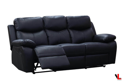 Aveon 3 Piece Pillow Top Arm Reclining Sofa, Loveseat and Chair Set in Leather Match - Available in 2 Colours - www.Shopthatapp.com