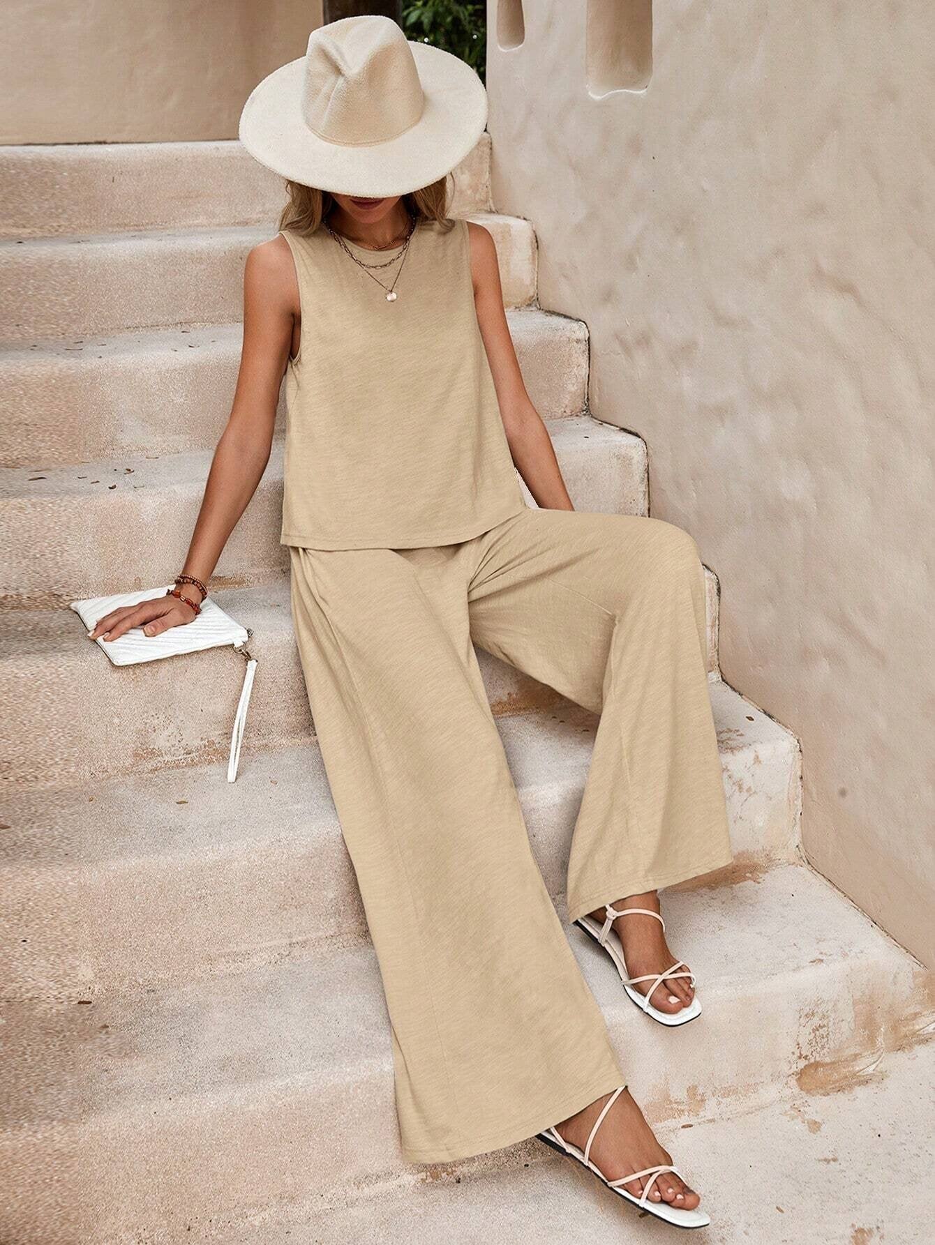 Azra Casual Loose Cotton Trouser and Top Set - www.Shopthatapp.com