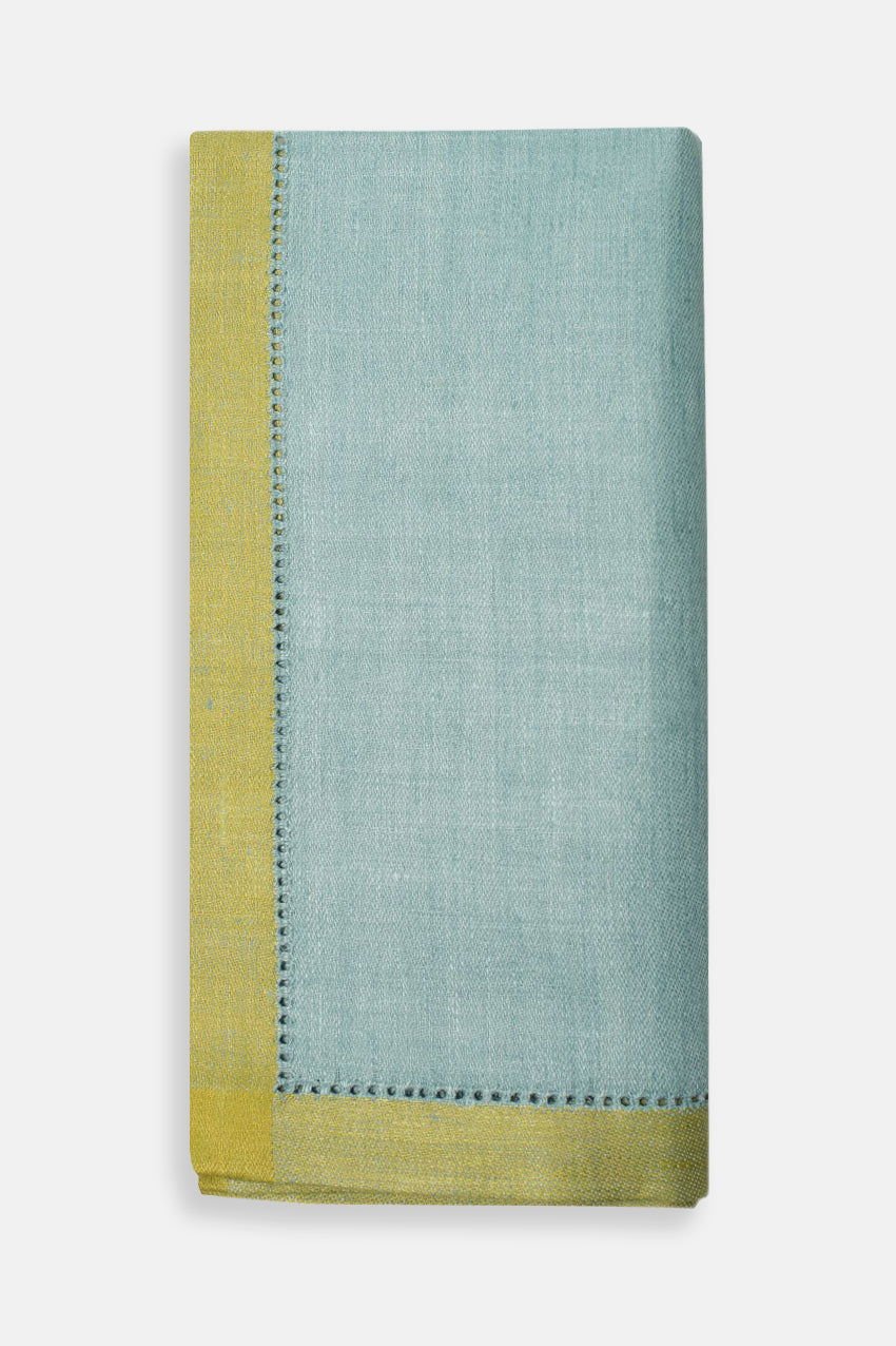 Azzura Linen Napkin in Azure & Olive - www.Shopthatapp.com